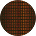Square Patterned Dark Bronze Brown Rug, pat3928yw