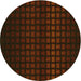 Square Machine Washable Transitional Dark Bronze Brown Rug in a Living Room, wshpat3928yw