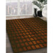 Patterned Dark Bronze Brown Rug in Family Room, pat3928yw