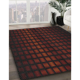 Patterned Reddish Brown Novelty Rug in Family Room, pat3928