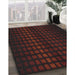 Patterned Reddish Brown Novelty Rug in Family Room, pat3928