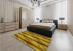 Patterned Dark Bronze Brown Rug in a Bedroom, pat3929yw