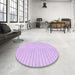 Round Patterned Purple Rug in a Office, pat393pur