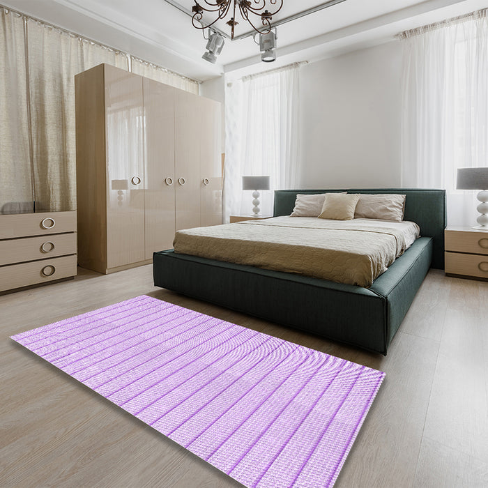 Patterned Purple Rug in a Bedroom, pat393pur