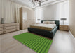 Patterned Deep Emerald Green Rug in a Bedroom, pat3930grn