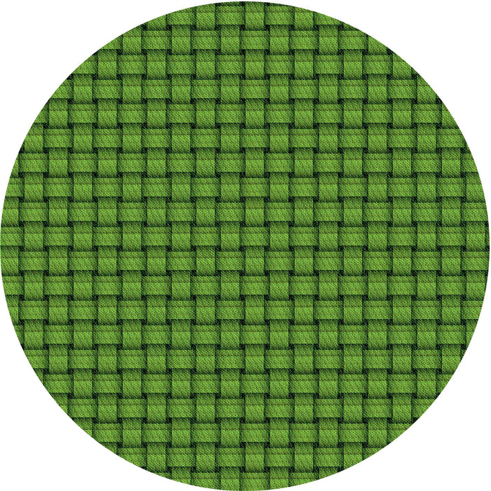 Square Machine Washable Transitional Deep Emerald Green Rug in a Living Room, wshpat3930grn