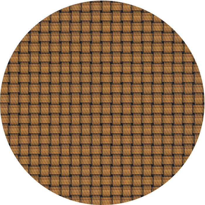 Sideview of Patterned Orange Novelty Rug, pat3930