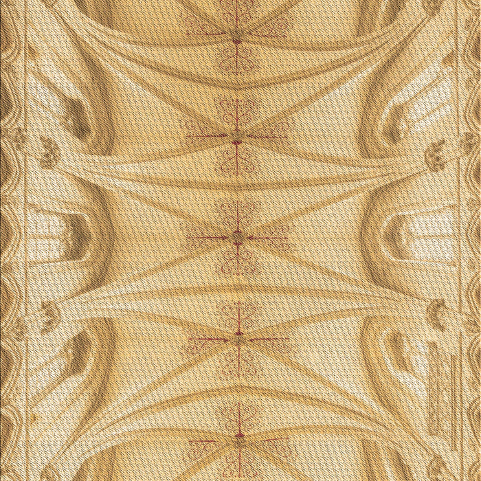 Machine Washable Transitional Cinnamon Brown Rug, wshpat3931brn