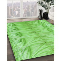 Patterned Emerald Green Rug, pat3931grn