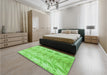 Patterned Emerald Green Rug in a Bedroom, pat3931grn