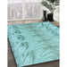 Machine Washable Transitional Macaw Blue Green Rug in a Family Room, wshpat3931lblu