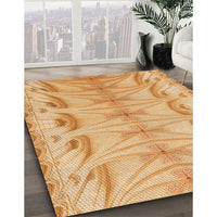 Patterned Neon Orange Rug, pat3931org