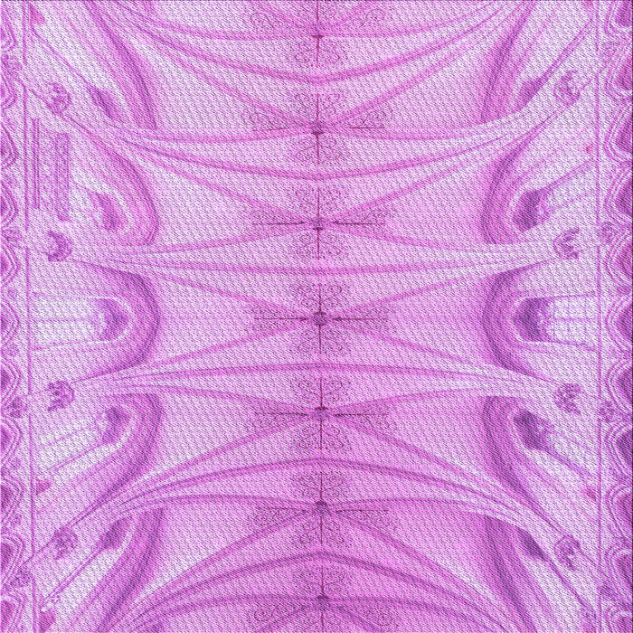 Round Patterned Blossom Pink Rug, pat3931pur