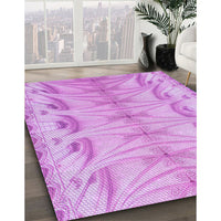 Patterned Blossom Pink Rug, pat3931pur