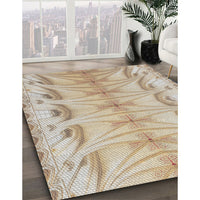 Patterned Dark Almond Brown Novelty Rug, pat3931