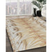 Patterned Dark Almond Brown Novelty Rug in Family Room, pat3931