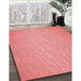 Patterned Light Coral Pink Rug in Family Room, pat3932rd