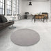 Round Patterned Granite Gray Novelty Rug in a Office, pat3932