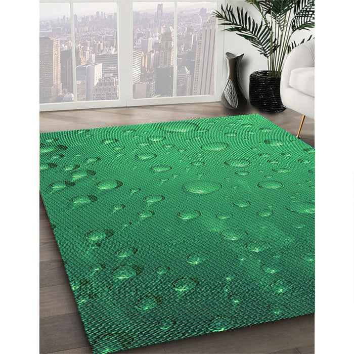 Patterned Forest Green Rug in Family Room, pat3933grn