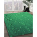 Patterned Forest Green Rug in Family Room, pat3933grn