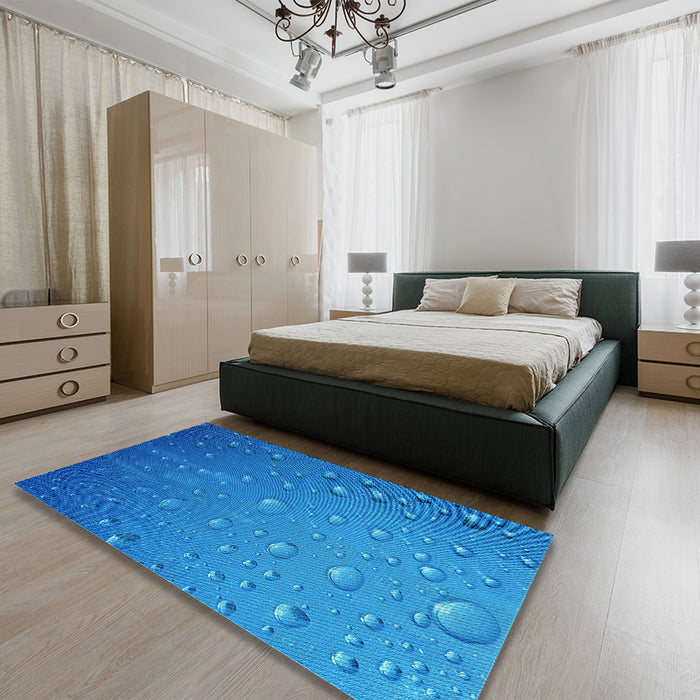 Patterned Blue Rug in a Bedroom, pat3933lblu
