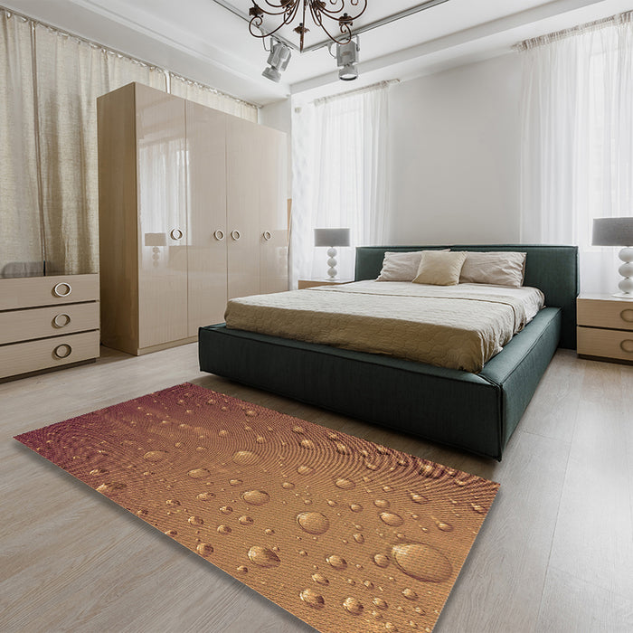 Patterned Orange Rug in a Bedroom, pat3933org