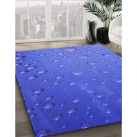 Patterned Light Slate Blue Rug, pat3933pur