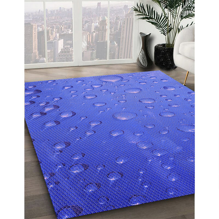 Machine Washable Transitional Light Slate Blue Rug in a Family Room, wshpat3933pur