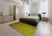 Patterned Dark Bronze Brown Rug in a Bedroom, pat3933yw