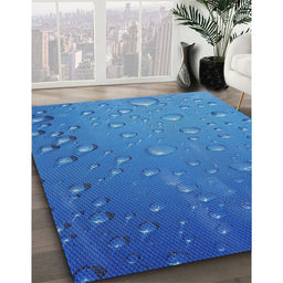 Machine Washable Transitional Blueberry Blue Rug in a Family Room, wshpat3933