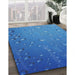 Machine Washable Transitional Blueberry Blue Rug in a Family Room, wshpat3933