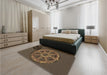 Patterned Brown Rug in a Bedroom, pat3934brn