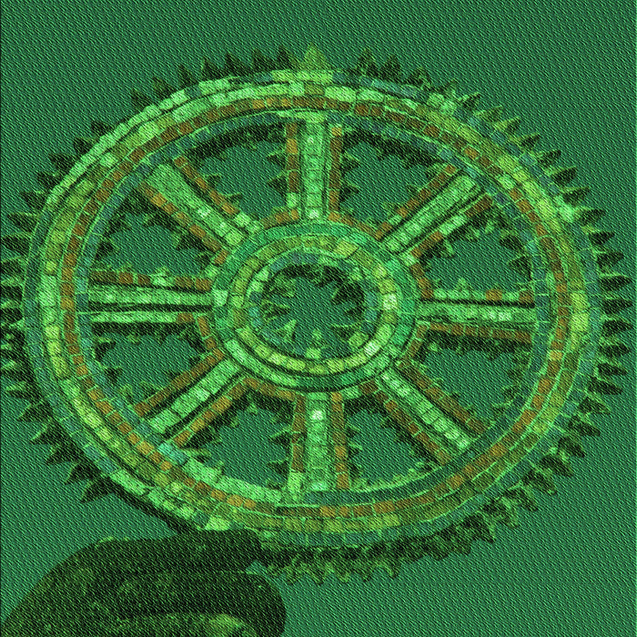 Patterned Deep Emerald Green Rug, pat3934grn