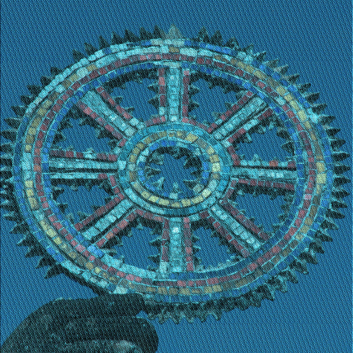 Machine Washable Transitional Deep Sky Blue Rug, wshpat3934lblu