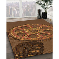 Patterned Red Brown Rug, pat3934org