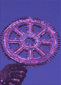 Machine Washable Transitional Purple Rug, wshpat3934pur