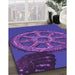 Patterned Purple Rug in Family Room, pat3934pur