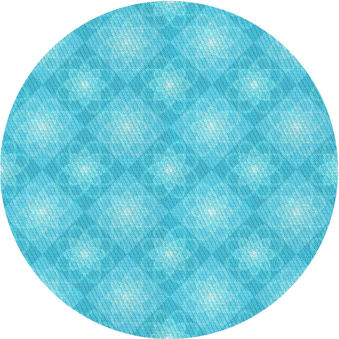 Square Machine Washable Transitional Bright Turquoise Blue Rug in a Living Room, wshpat3935lblu