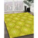 Machine Washable Transitional Yellow Rug in a Family Room, wshpat3935yw