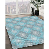 Patterned Blue Novelty Rug, pat3935