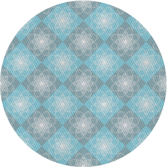 Sideview of Patterned Blue Novelty Rug, pat3935