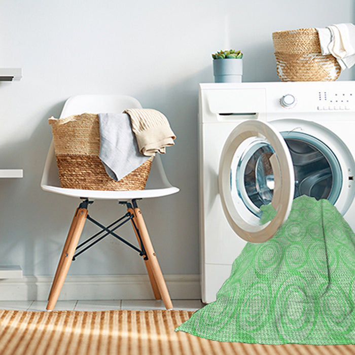 Machine Washable Transitional Green Rug in a Washing Machine, wshpat3937grn