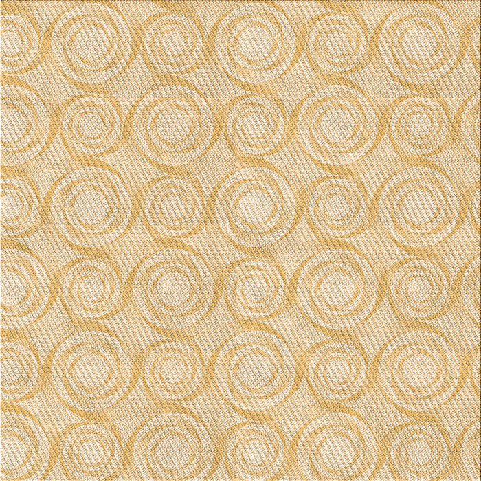 Round Machine Washable Transitional Khaki Gold Rug, wshpat3937org
