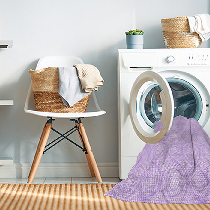 Machine Washable Transitional Bright Lilac Purple Rug in a Washing Machine, wshpat3937pur