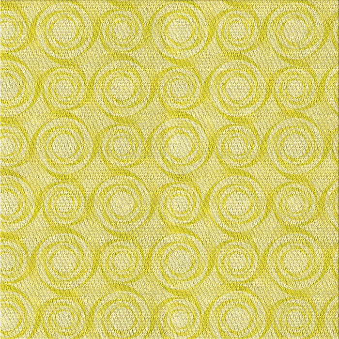 Round Patterned Golden Brown Yellow Rug, pat3937yw