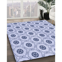 Patterned Lavender Blue Rug, pat3939blu