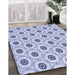 Patterned Lavender Blue Rug in Family Room, pat3939blu