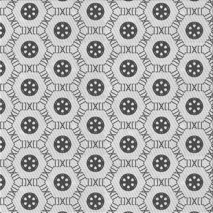 Round Patterned Platinum Gray Rug, pat3939gry