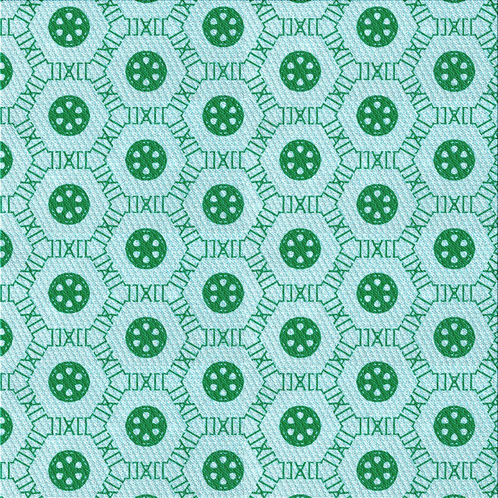 Round Patterned Mint Green Rug, pat3939lblu