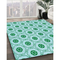 Patterned Mint Green Rug, pat3939lblu